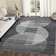 preview thumbnail 17 of 31, Garvee Washable Semicircle Geometric Stripes Area Rug 5'x7' - Black