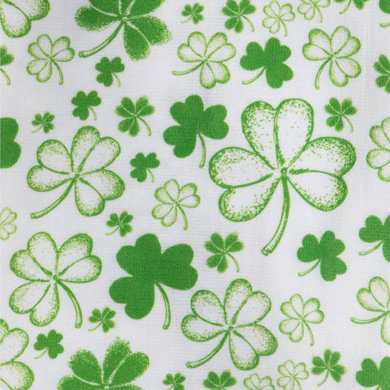 Set of 2 Shamrocks and Plaid St. Patrick's Day Kitchen Tea Towels 26"