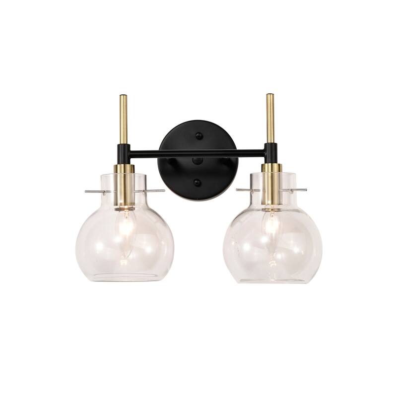14 Inch Clear Glass Design Wall Sconces with 2 Light (SOLD AS A PAIR)