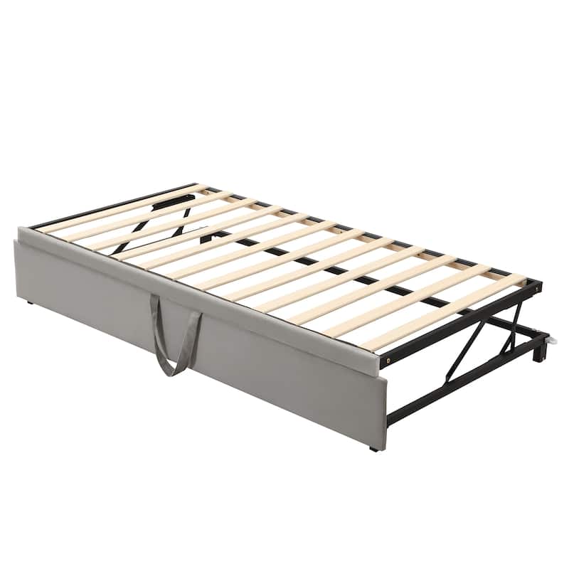 Modern Twin Upholstered Daybed with Pop-Up Trundle