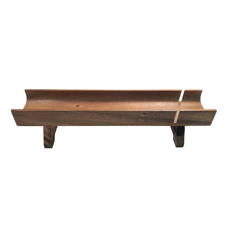Acacia Wood Raised French Bread Slicer - Brown
