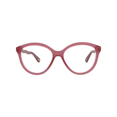 Chloé Cat Eye-Frame Bio Acetate Optical Frames, Transparent Lens, Shiny Opal Burgundy Frame