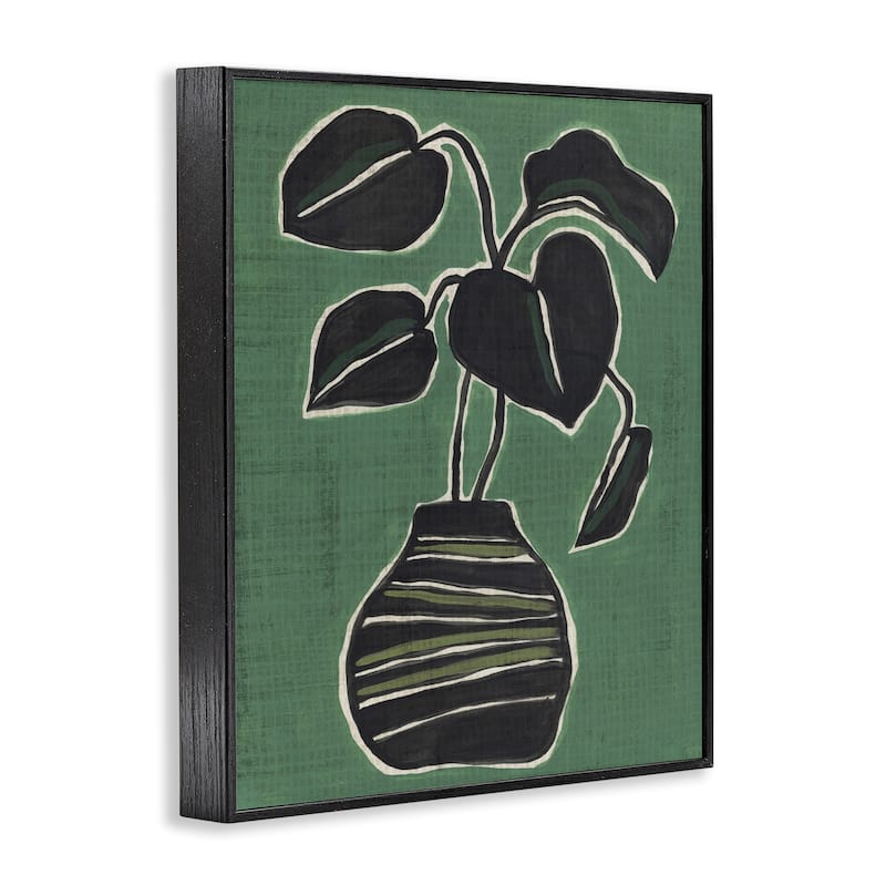 Stupell Green Hued House Plant Framed Giclee Art Design By June Erica Vess