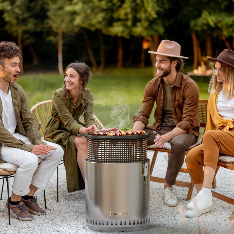 17 Inch Stainless Steel Wood Burning Smokeless Fire Pit