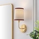 preview thumbnail 2 of 5, SAFAVIEH Lighting Carter, 6-inch, Metal/Fabric Wall Sconce (Set of 2) - 6"W x 7"D x 15"H
