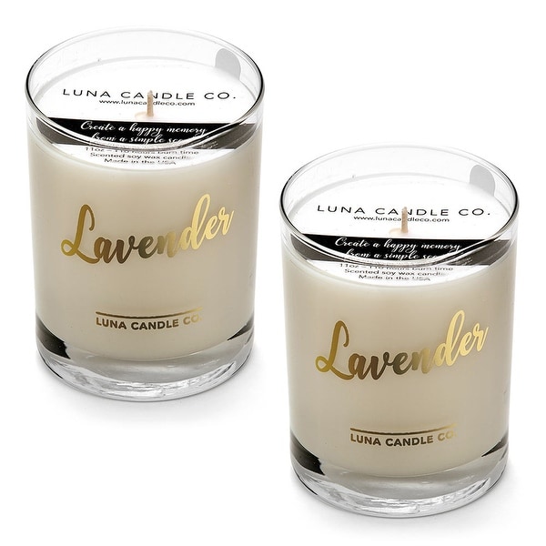 Pure Lavender Scented Candle, Premium Soy Wax, Slow Burn USA (2 Pack)