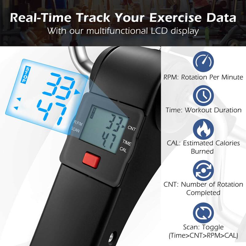 Costway Portable Desk Bike Peddler Machine with Adjustable Resistance - See Details