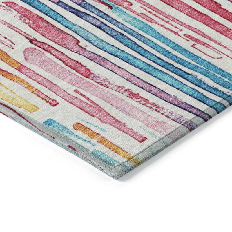 HomeRoots Striped Modern Rectangle Outdoor Rug
