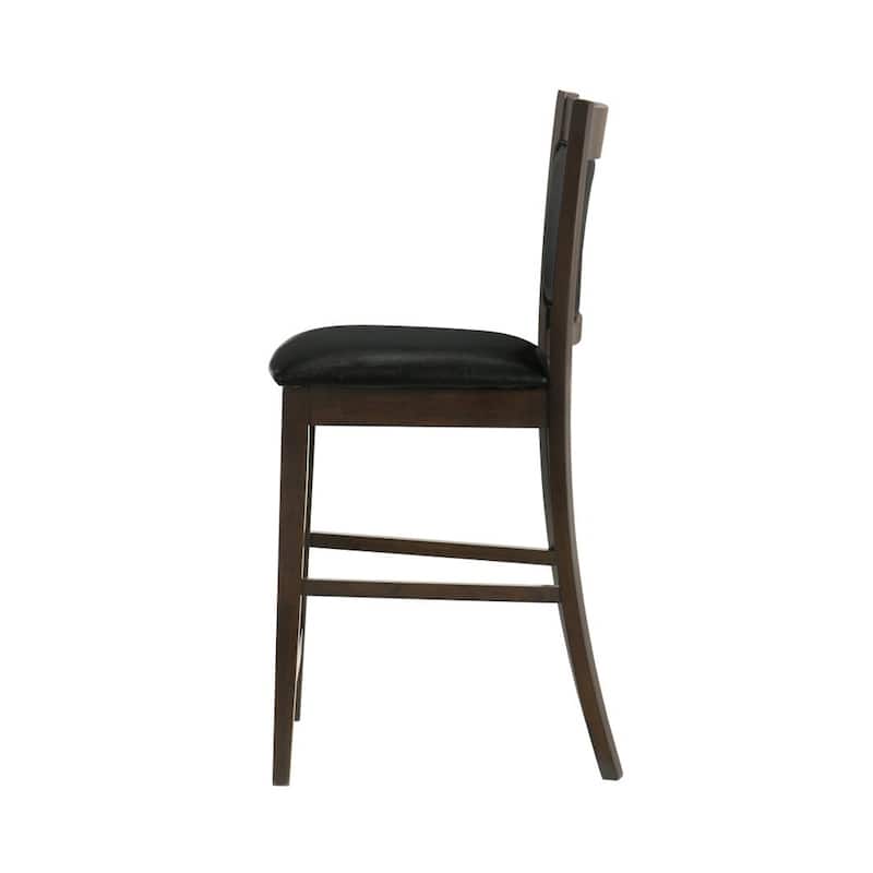 Set of 2 Counter-Height Chair in Black and Espresso