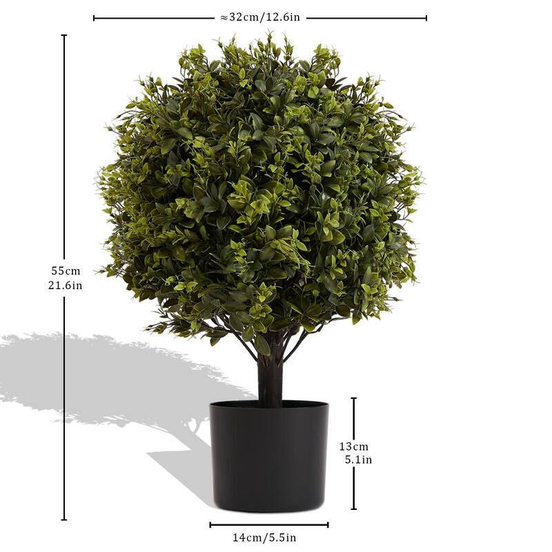 UV protection Ball Topiary Tree for indoor outdoor Hot sales Artificial plants Greenery decoration in pot 55cm 2pcs/set