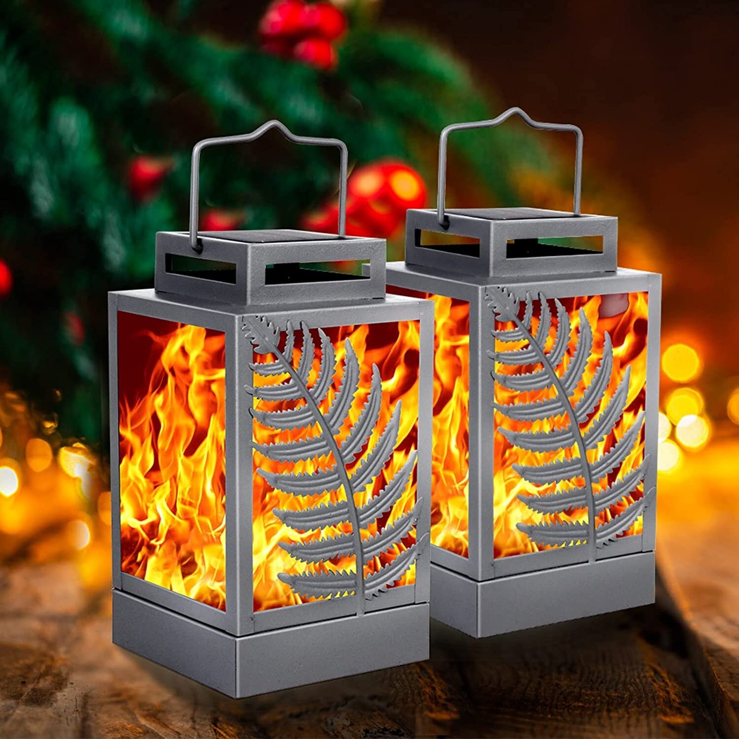 Outdoor solar lights flame online