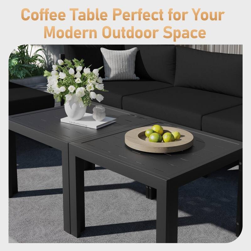 FINCATI Aluminum Outdoor Patio Furniture Conversation Sectional Sofa Set