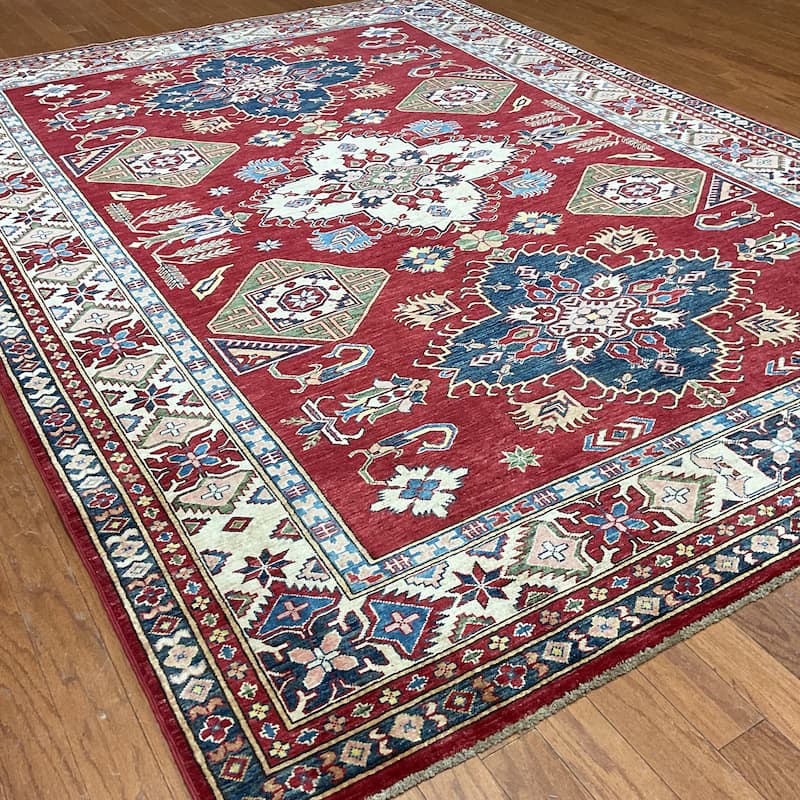 HERAT ORIENTAL Handmade Super Kazak Wool Rug - 6'9" x 9'3"