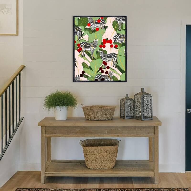Zebra Harem by Uma Gokhale Framed Canvas Wall Art