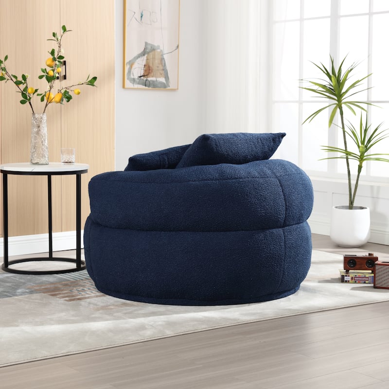Chenille Sponge Single Sofa, Oversized Round Accent Chair Sleeper Couch Chaise Lounges for Living Room Bedroom Projection Room