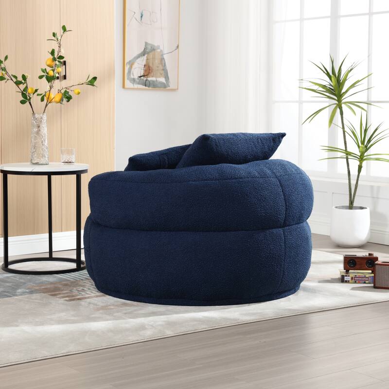 Chenille Sponge single sofa,No Assembly Required,Fluffy Modern Sleeper Chair for Living room, Bedroom