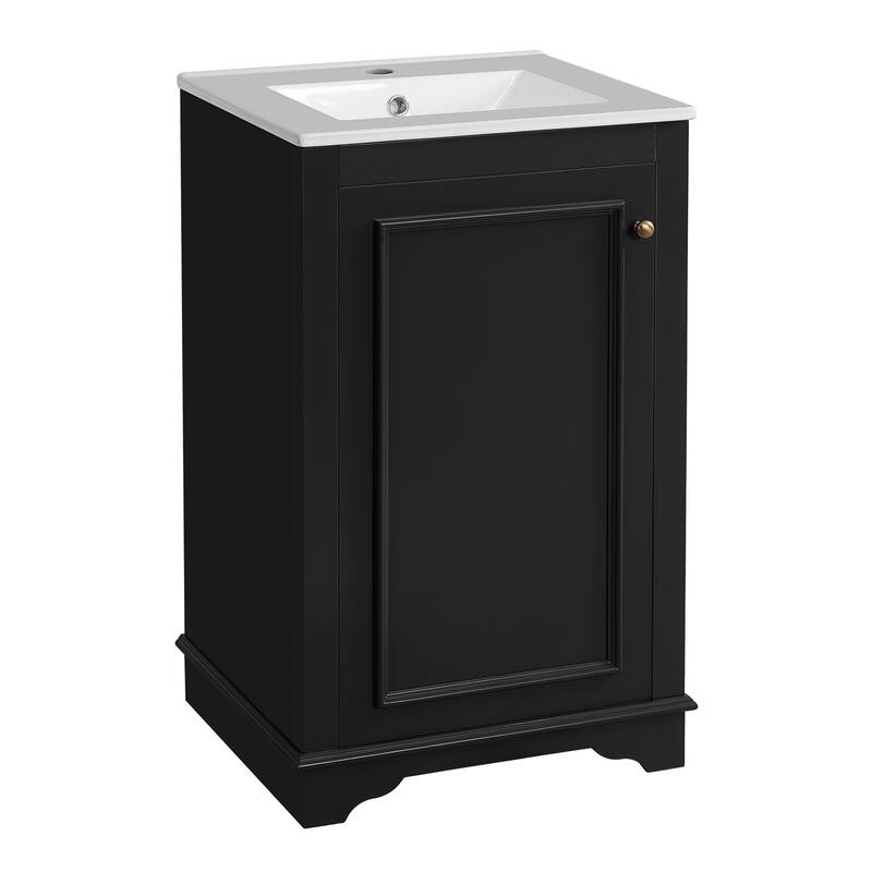 20" Modern Style Freestanding Single Bathroom Vanity with Ceramic Sink