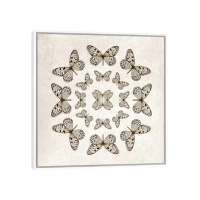 iCanvas "Rice Paper Butterfly Circles" by Alyson Fennell Framed Canvas Print