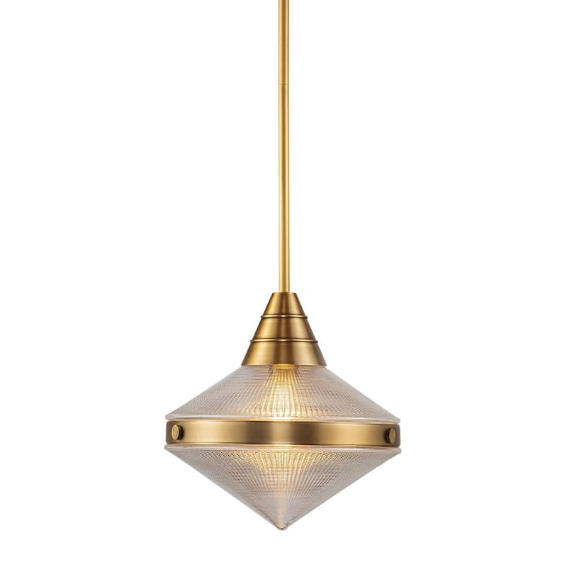 Alora Lighting PD348114 Willard 14" Wide Pendant - Vintage Brass / Clear Prismatic Glass
