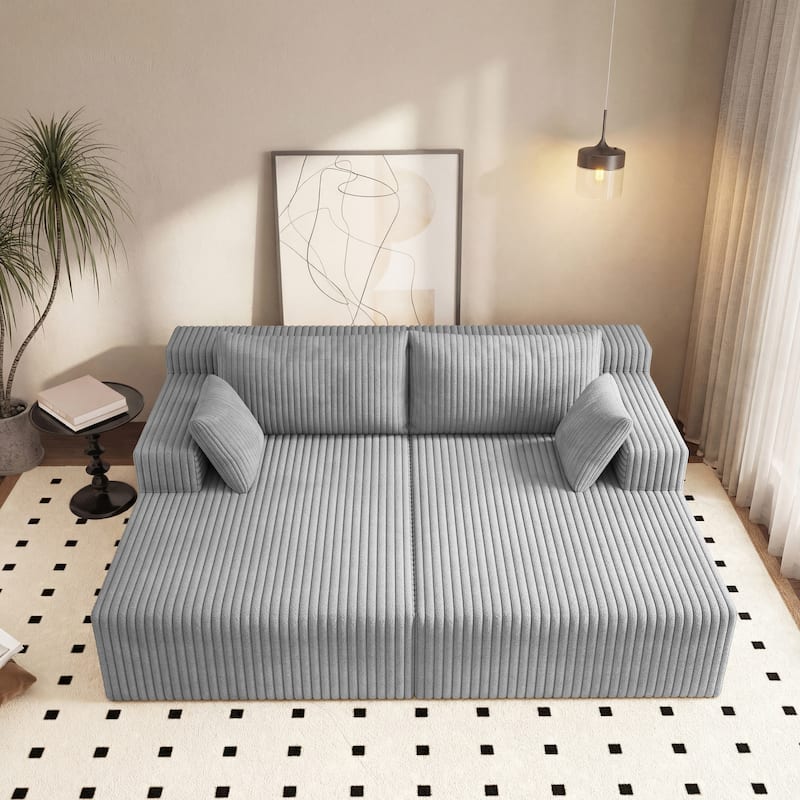 96" Cloud Sectional Couch with L-Shape Chaise,Modern Modular Sofa with Deep Seat, Upholstered Couches for Bedroom