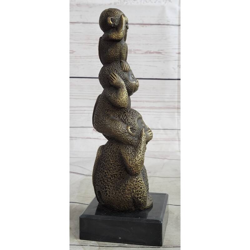 Vienna Bronze Monkey 3 Monkeys Trophy Collector Sculpture Hot Cast Figurine Sale