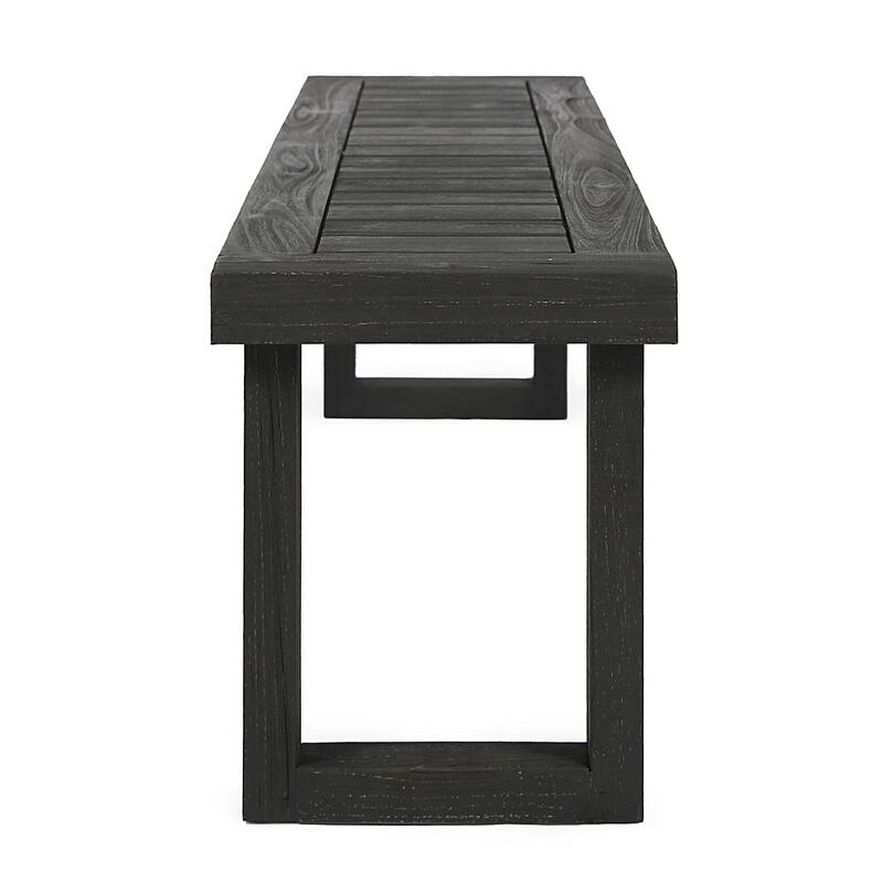 6 Piece Patio Furniture Set, Acacia Wood Outdoor Table and Chair Set with Rectangular Table, 4 Chairs and 1 Bench聽
