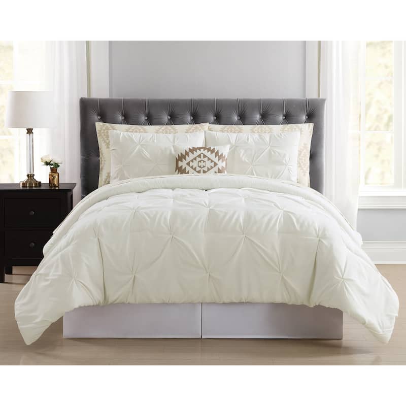 Truly Soft Pinch Pleat 8 Piece Bed in a Bag with Kilim Printed Sheets