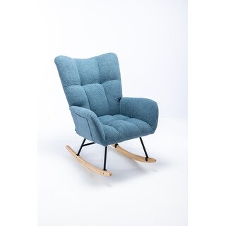 Rocking Chair Teddy Velvet Fabric Rocking Chair - Bed Bath & Beyond ...