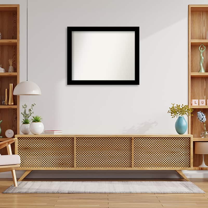 Basic Narrow Non-Beveled Wood Framed Wall Mirror