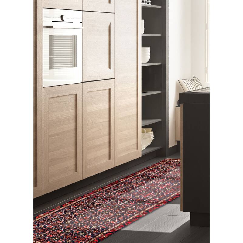 ECARPETGALLERY Hand-knotted Andelz Navy Wool Rug - 3'2 x 13'1