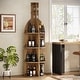 preview thumbnail 5 of 7, 75-Inch Tall Wooden Wine Rack with Storage Shelves