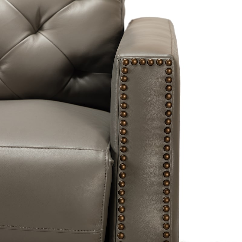 Alina 31.50"Wide Genuine Leather Power Recliner with USB Port, Set of 2
