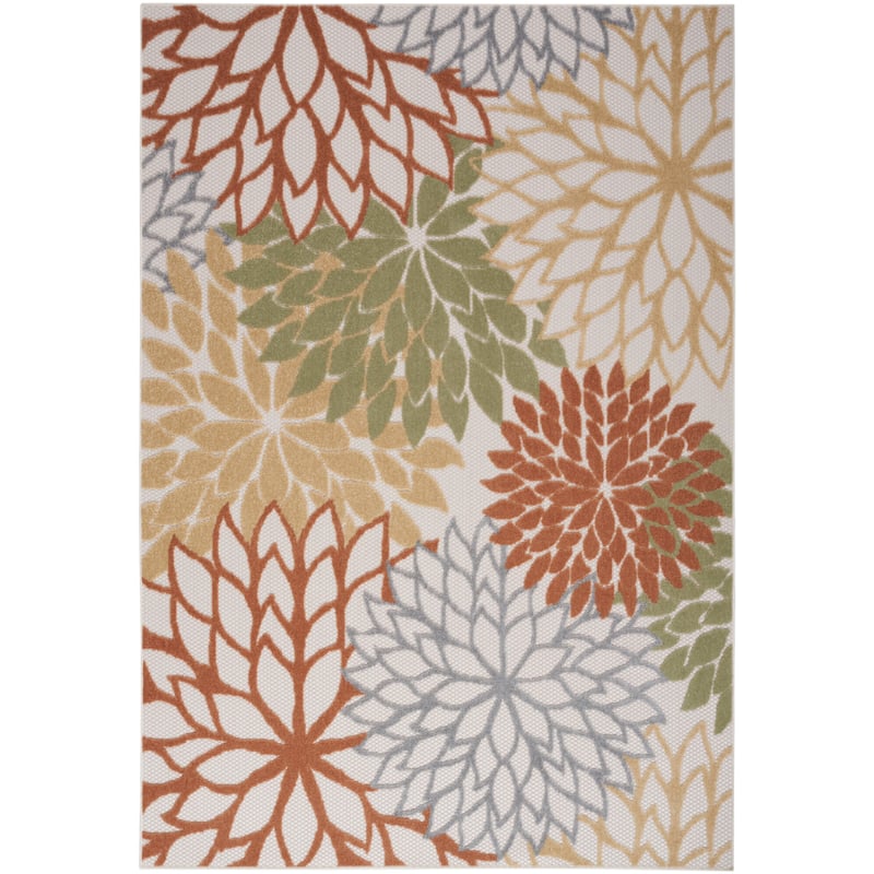 Nourison Aloha Floral Modern, Indoor/Outdoor Area Rug - 9' x 12' - Ivory/Multicolor