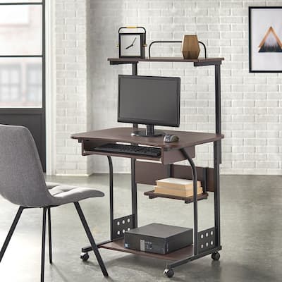 Simple Living Actuate Espresso Mobile Computer Desk