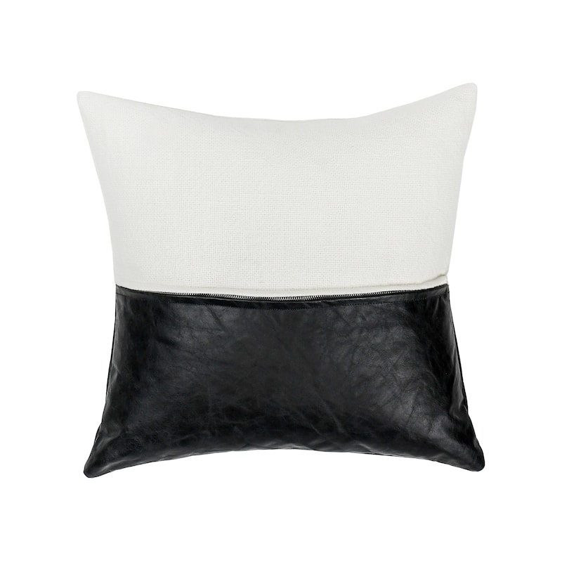 Canyon Throw Pillow by Kosas Home - Ivory/Black