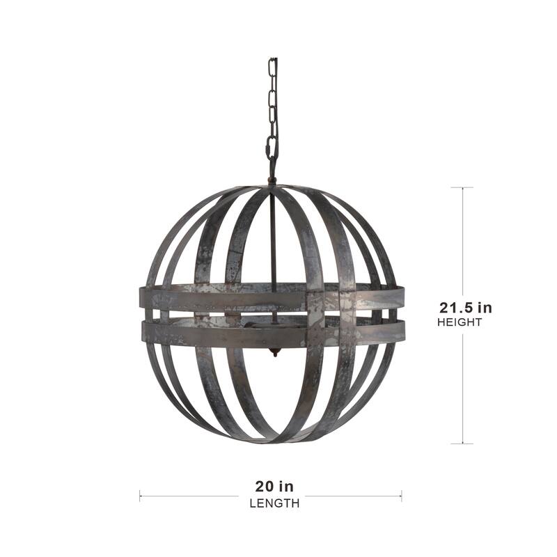 4 Light Galvanized Chandelier (Bulb Not Included)