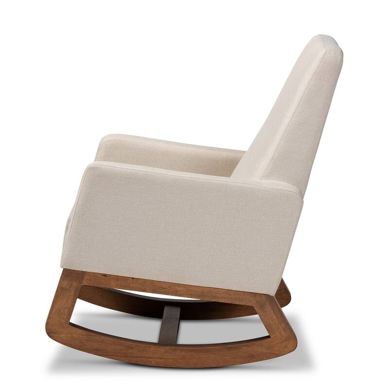 Carson Carrington Honningsvag Mid-century Modern Light Beige Upholstered Rocking Chair