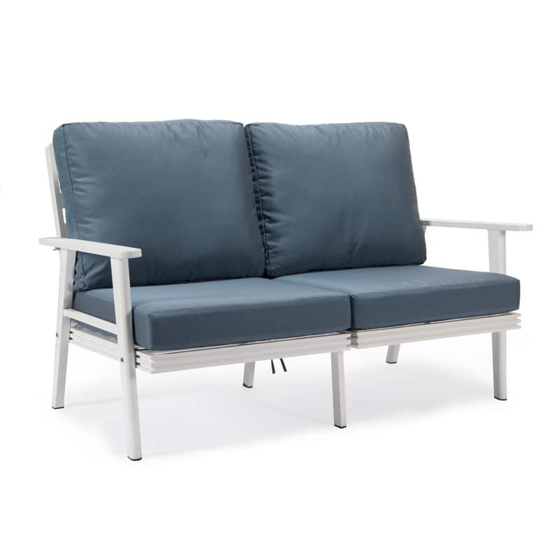 Walbrooke Polyester Upholstered Aluminum Frame Outdoor Loveseat with Powder-Coated Finish and Removable Cushion Covers - 56.69