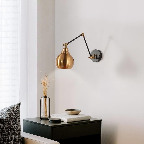 Swing arm wall lamp hardwired sale