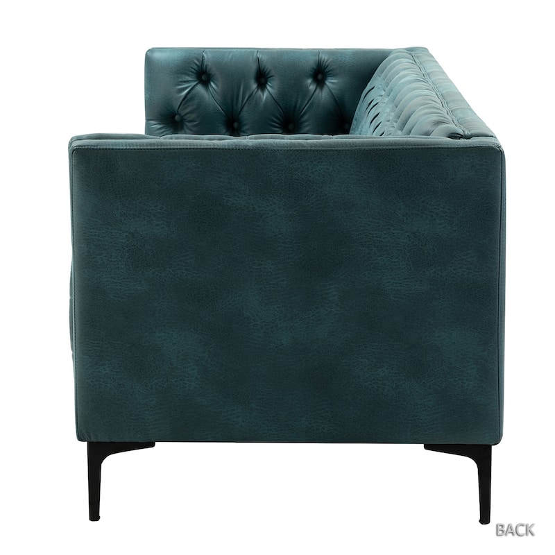 Ipiutak Contemporary 84" Upholstered Button-tufted Sofa with Metal Legs