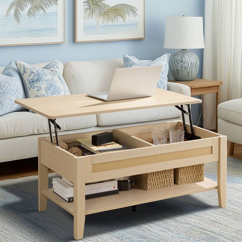 Chelsea Square Lennox Lift-Top Rattan Coffee Table - 19x16