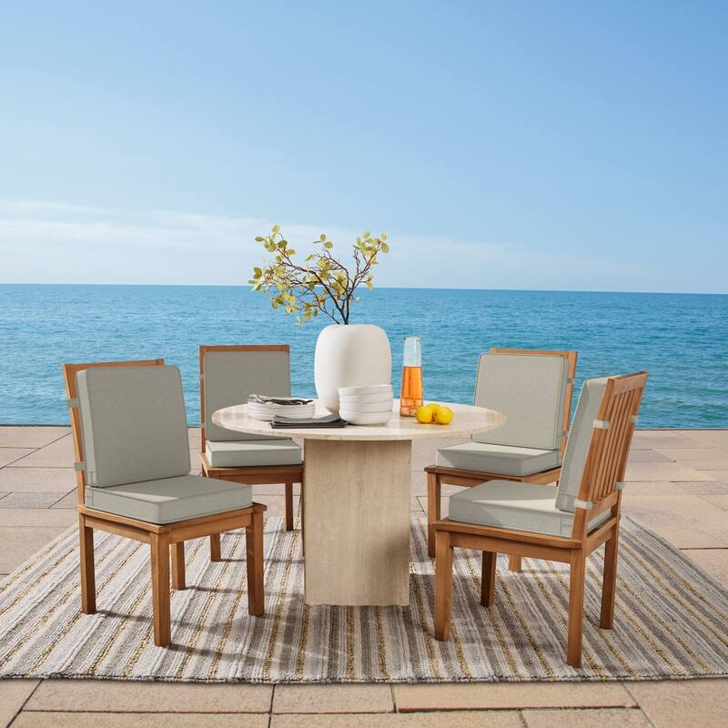 ARDEN Foam Outdoor Double Welted Dining Chair Cushion, 20 x 20