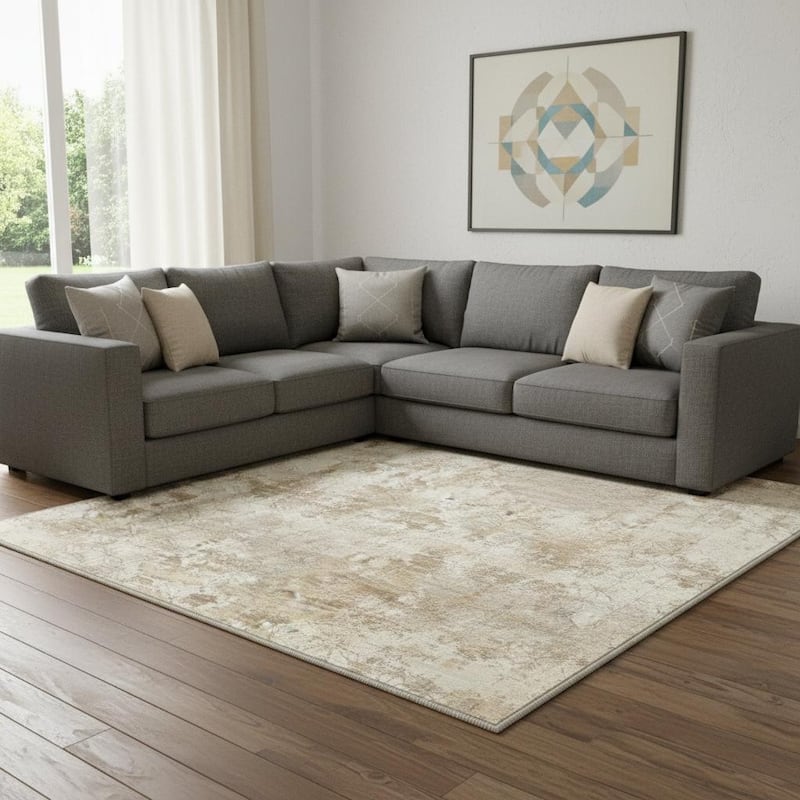 HomeRoots Abstract Modern Rectangle Area Rug - 9' X 12' - 9' X 12'