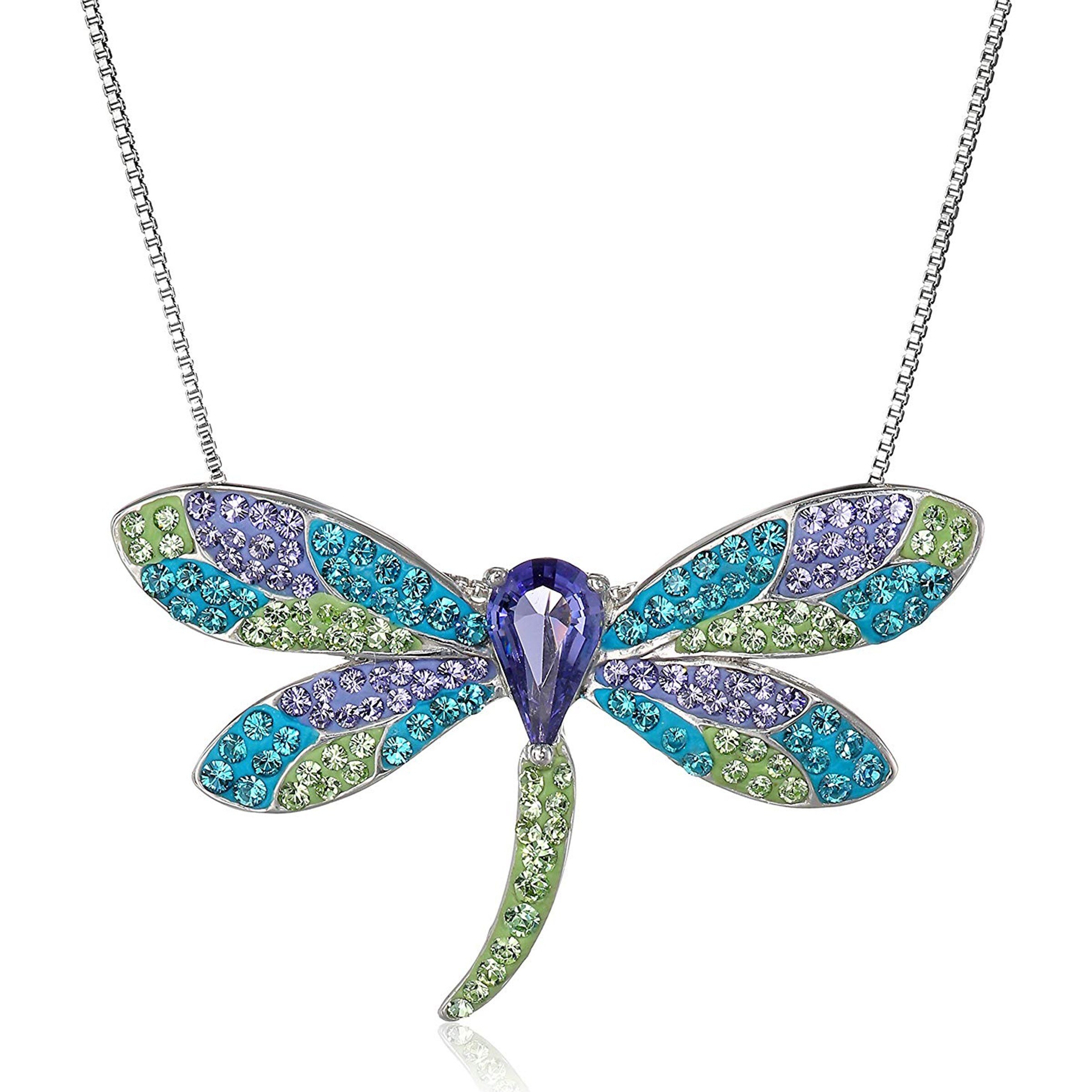 Crystaluxe Dragonfly Pendant Necklace 