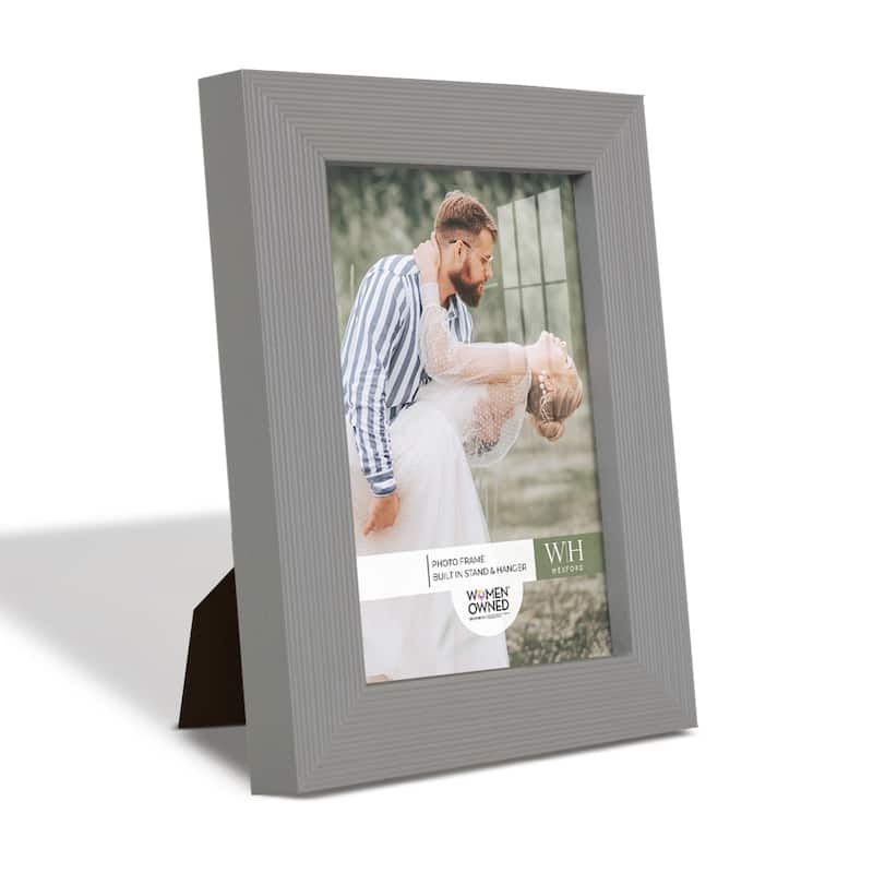 4 Piece Set Solid Wood Picture Frame - Grey - 3x4