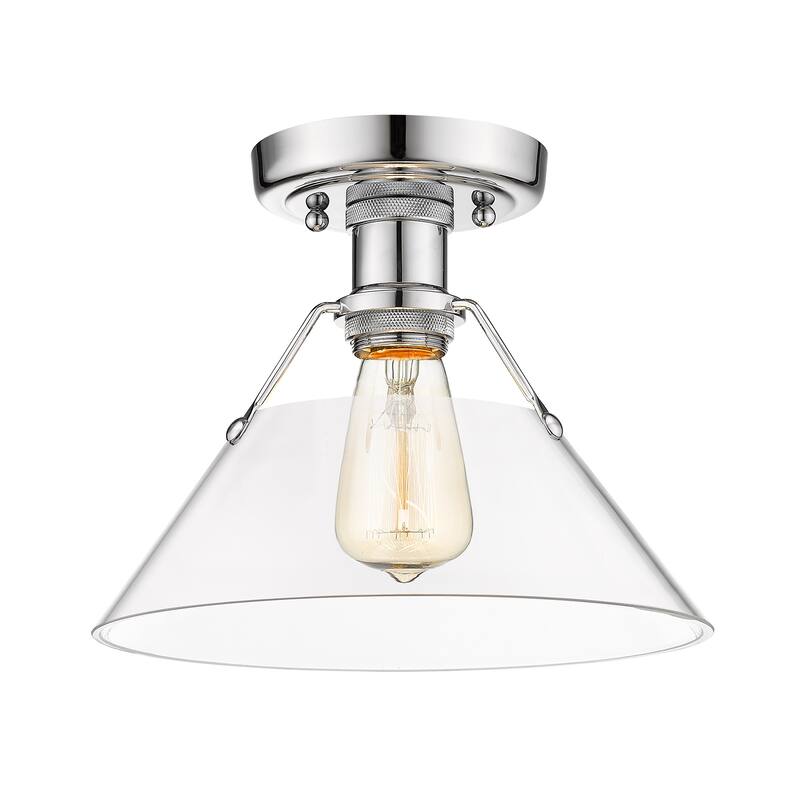 Yep by Golden Lighting Orwell 1-light Flush Mount in Chrome and Clear Glass - Silver
