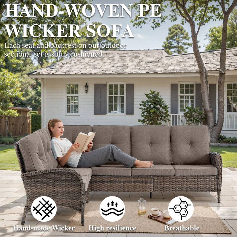 Outdoor Sectional Sofa with Cushion Funiture Set