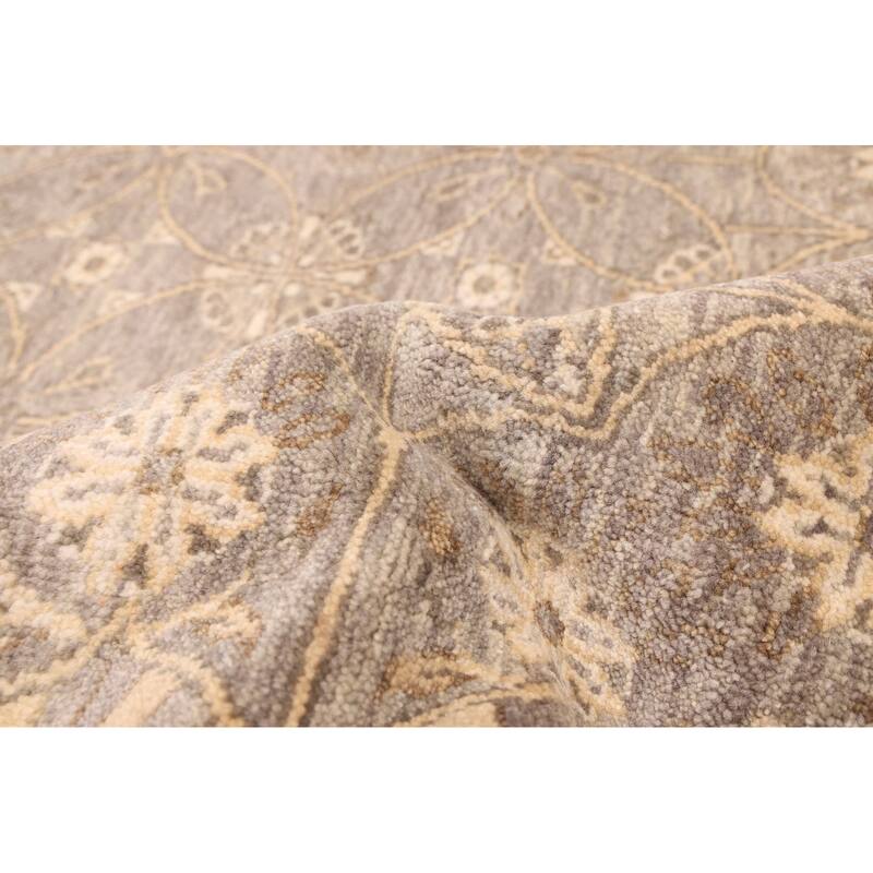 ECARPETGALLERY Hand-knotted Mirzapur Dark Grey Wool Rug - 8'11 x 12'0