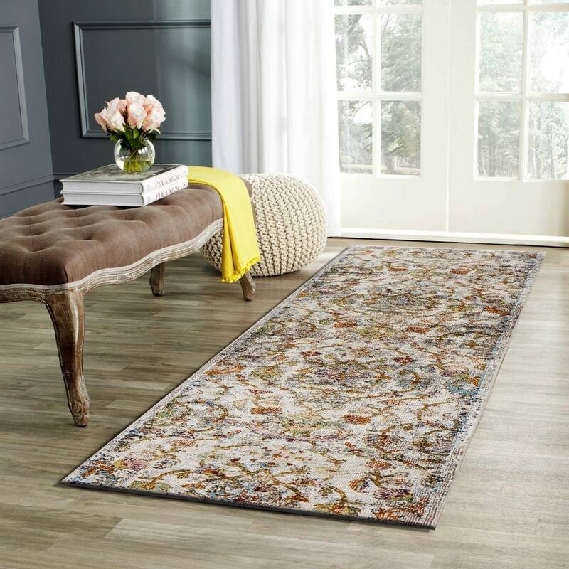 Sevita Floral Garden Multicolor Oriental Rug - 2'3 x 8'9 - Multi/Gray