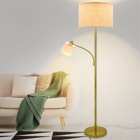 Gold Vintage Adjustable floor Lamp with Bulb